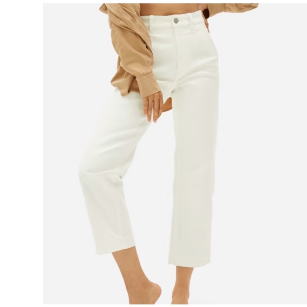 Everlane The Straight Leg Crop White Pants Size 4